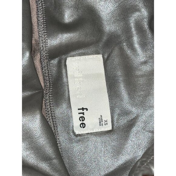 Wilfred Free Aritzia" Faux Leather Leggings XS Green  High Waist Stretch Womens - Picture 5 of 9